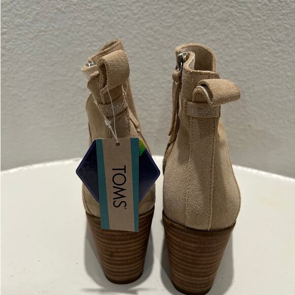 TOM'S Sutton Wedge Ankle Boot NEW $99 Oatmeal Suede Size 9.5 - Picture 8 of 10